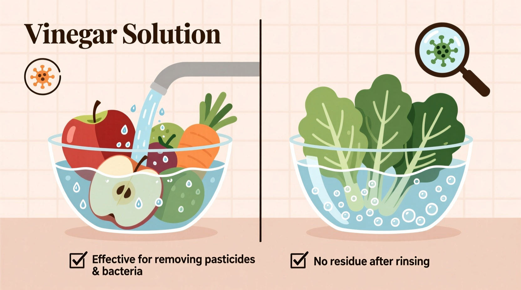 should you wash fruits and vegetables with vinegar effective methods