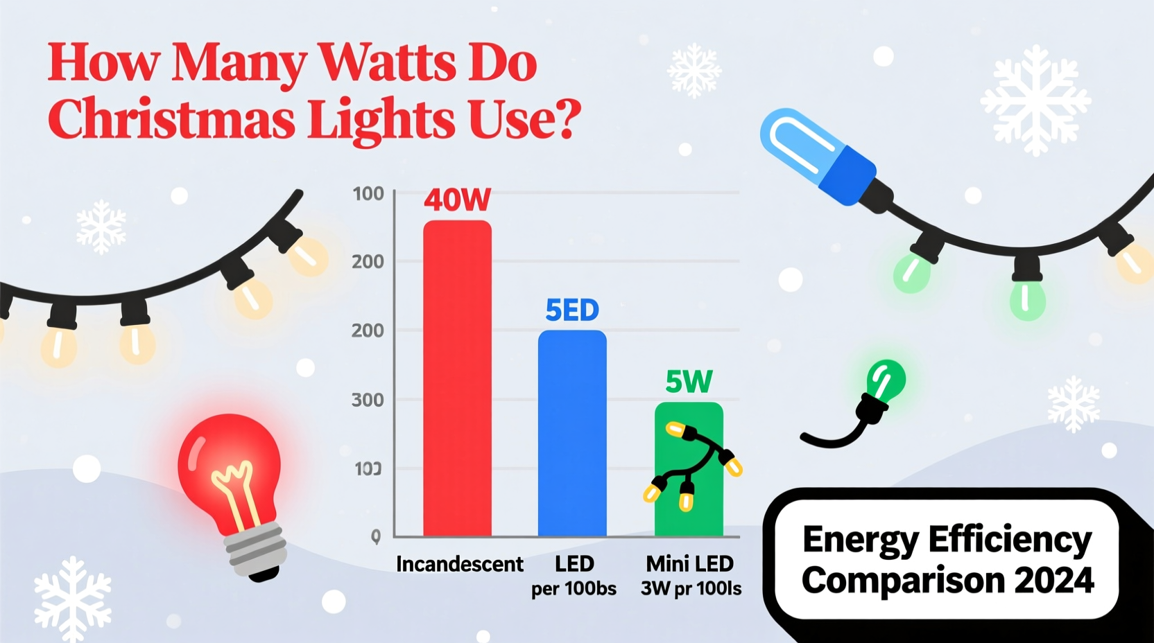 how many watts does christmas lights use