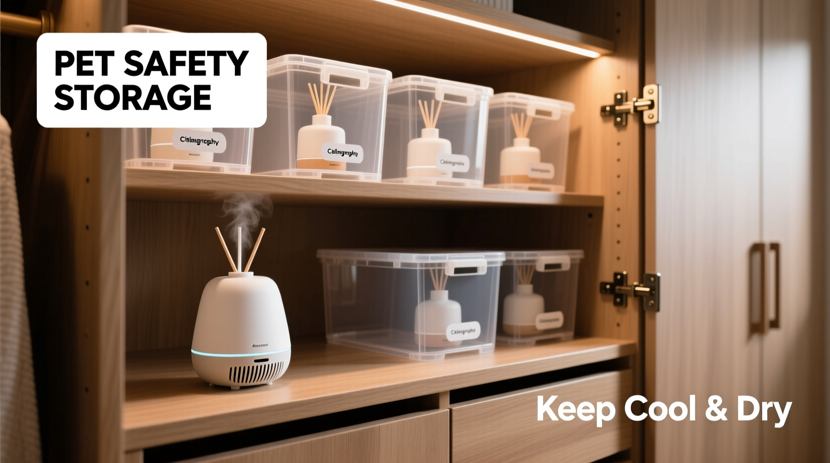 closet organization tips for pet calming diffusers