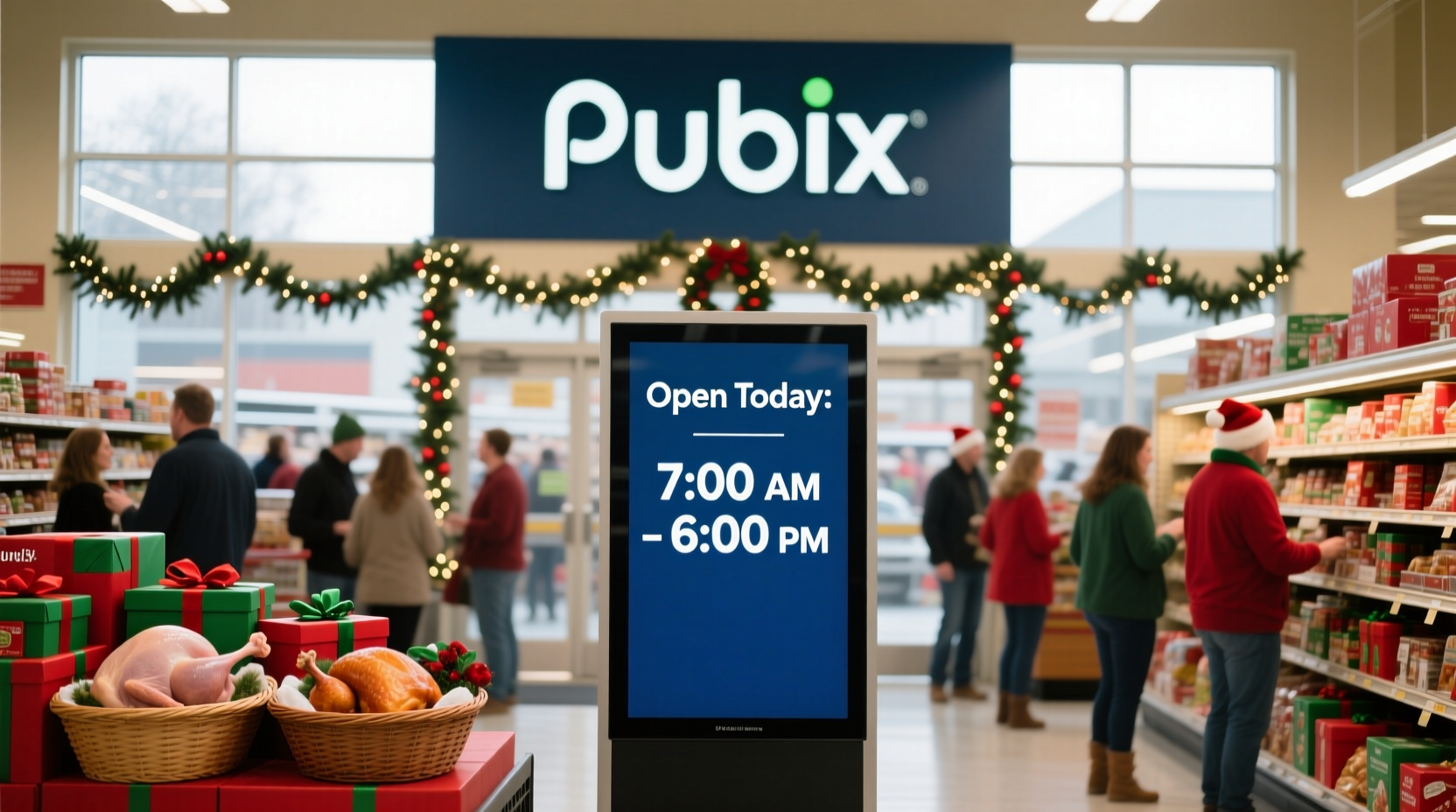 is publix open on christmas