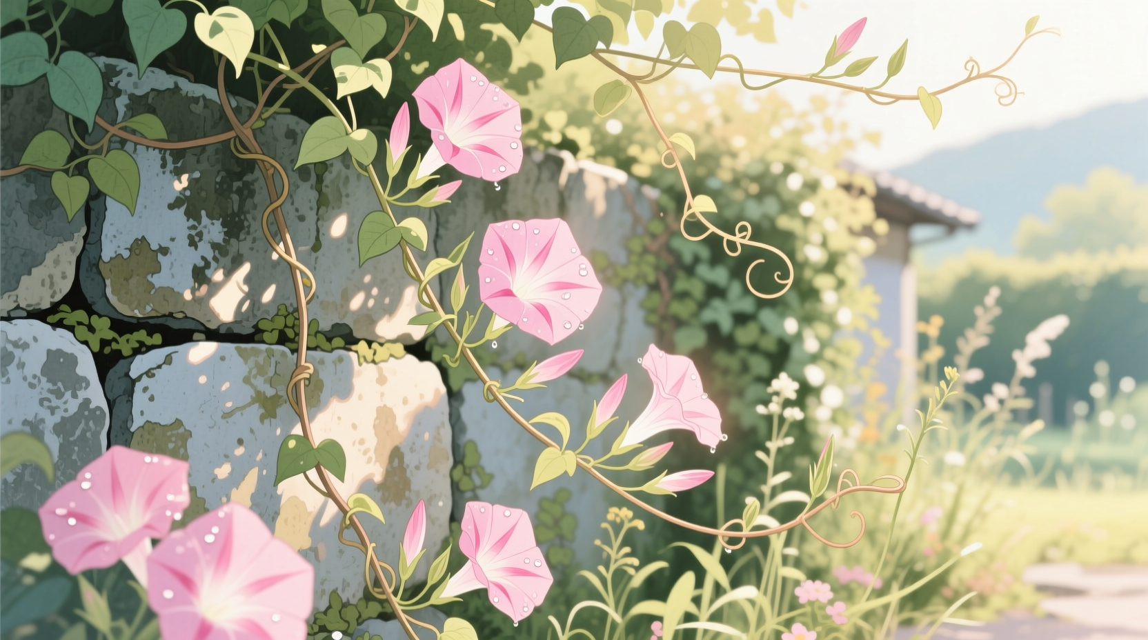 vine with pink flowers