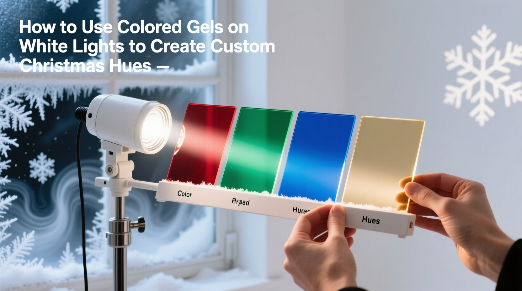 how to use colored gels on white lights to create custom christmas hues