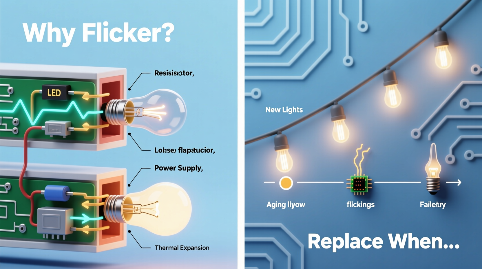 why do christmas lights flicker and when should you replace them