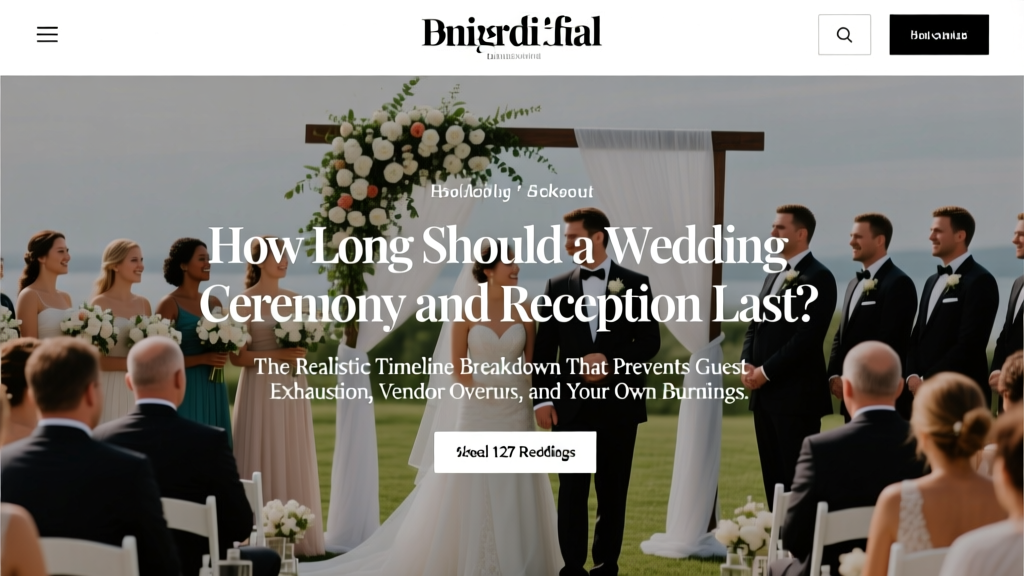 Wedding Ceremony & Reception Timeline (2026)