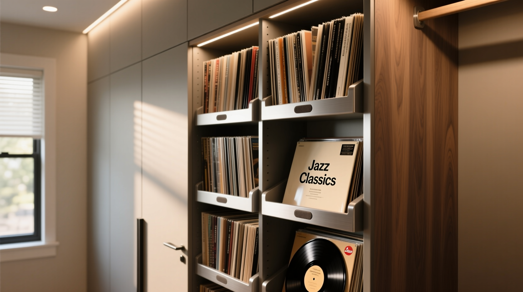 vinyl record closet wall storage