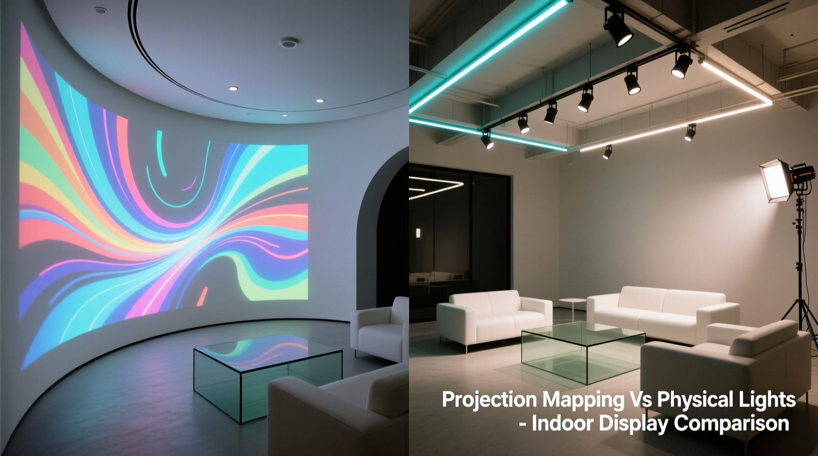 projection mapping vs physical lights which creates a better indoor display