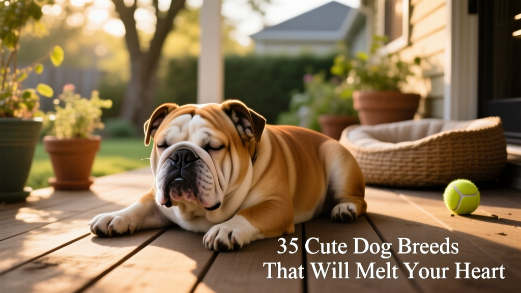 English Bulldog resting peacefully with wrinkled face and relaxed expression