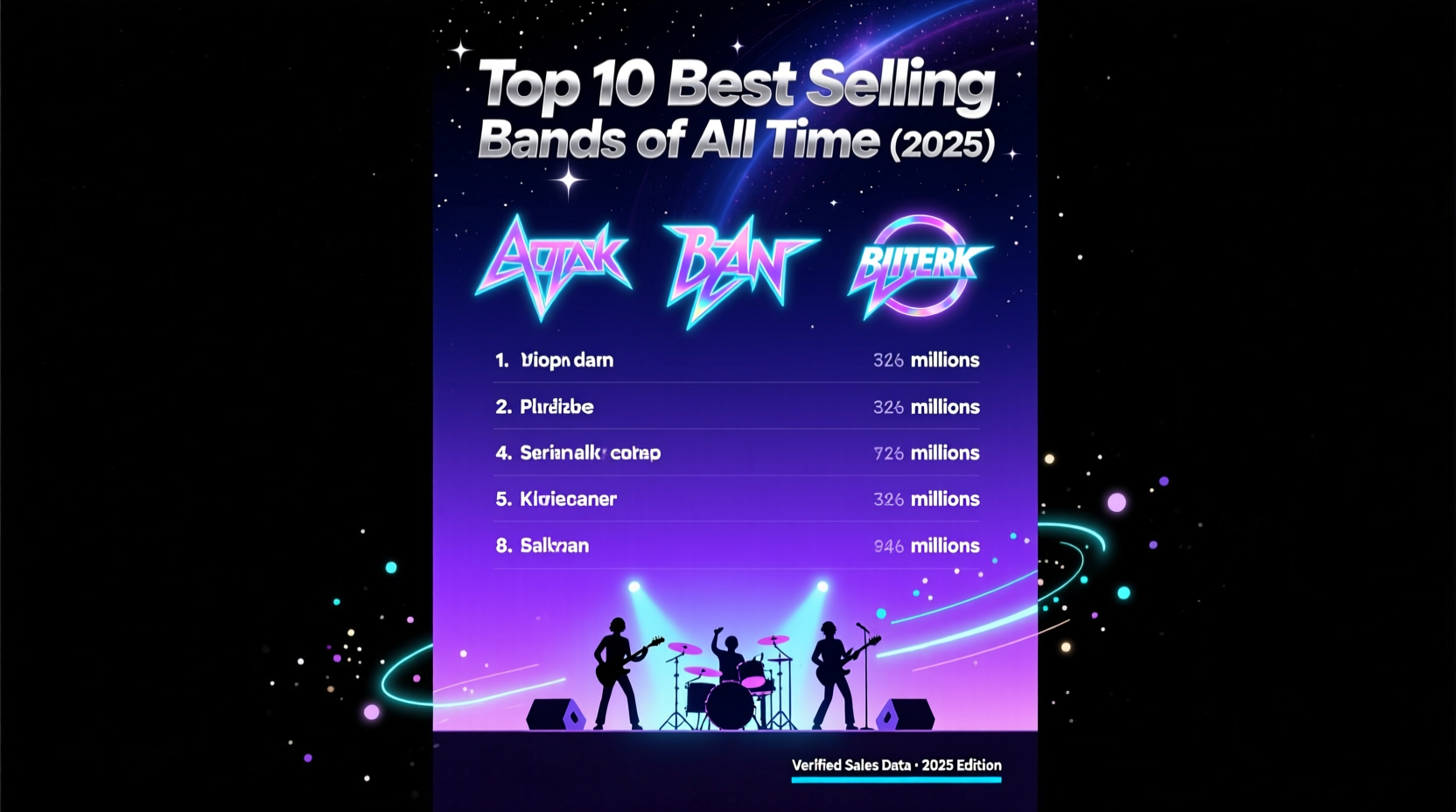 Top 10 Best Selling Bands of All Time (2025): Verified Sales Figures