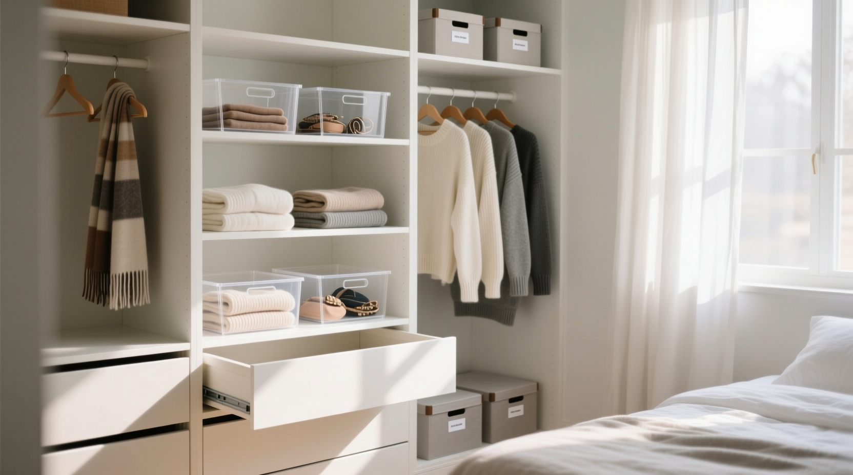 use the out in the open technique to declutter closets drawers