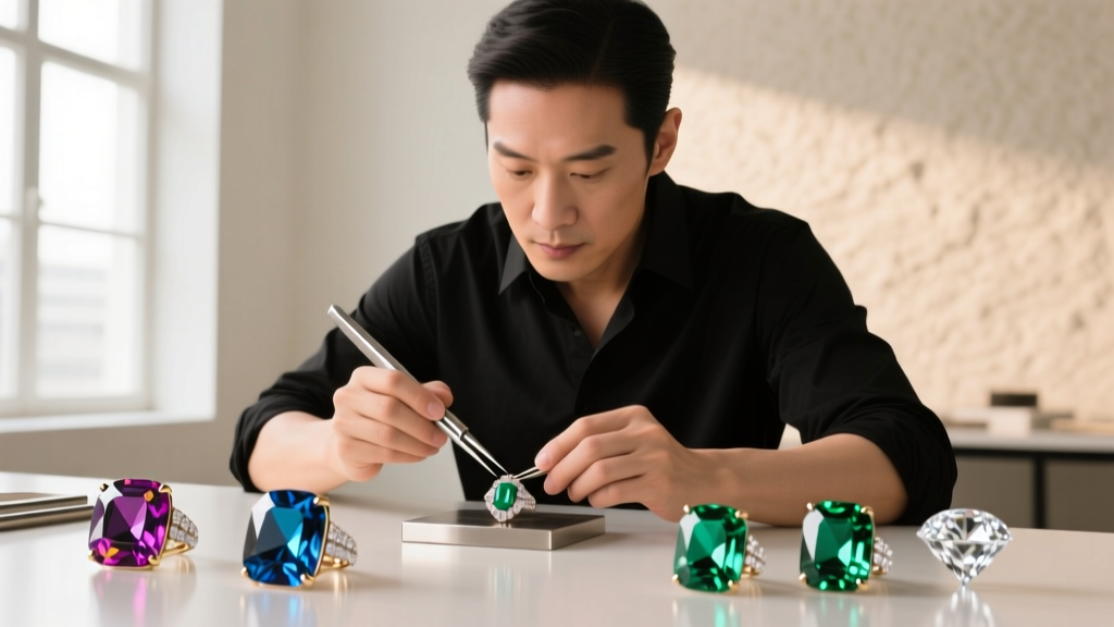 A jeweler's loupe examining the solder joint where the K initial pendant bail meets a delicate 1mm cable chain under bright light.