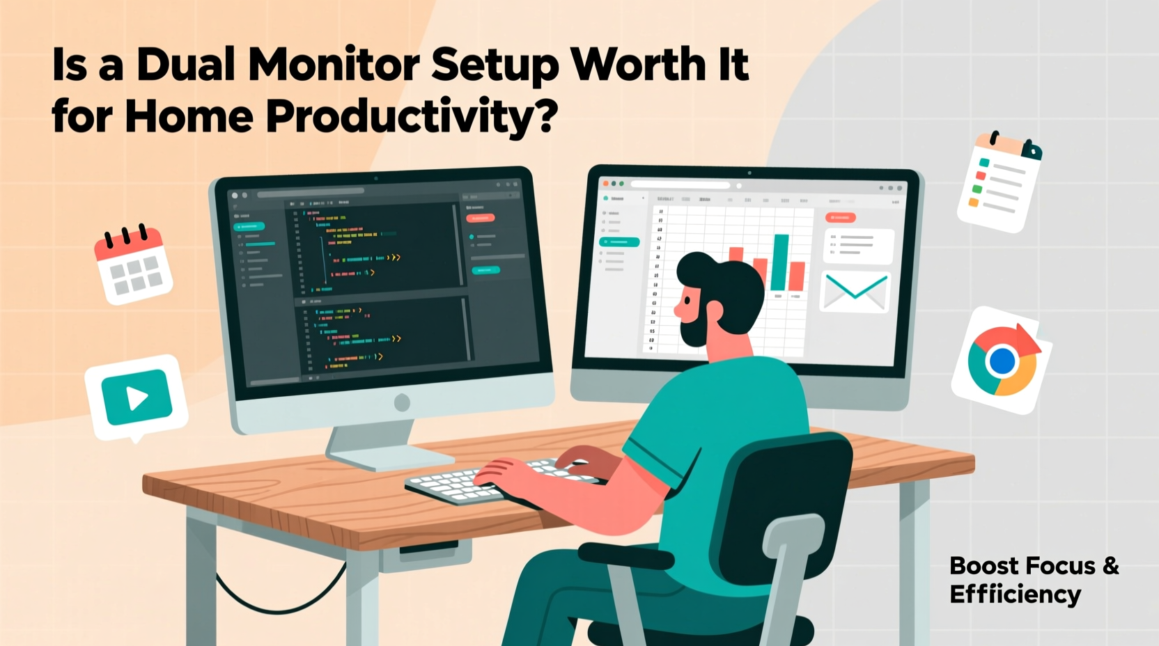 is a dual monitor setup worth it for productivity at home