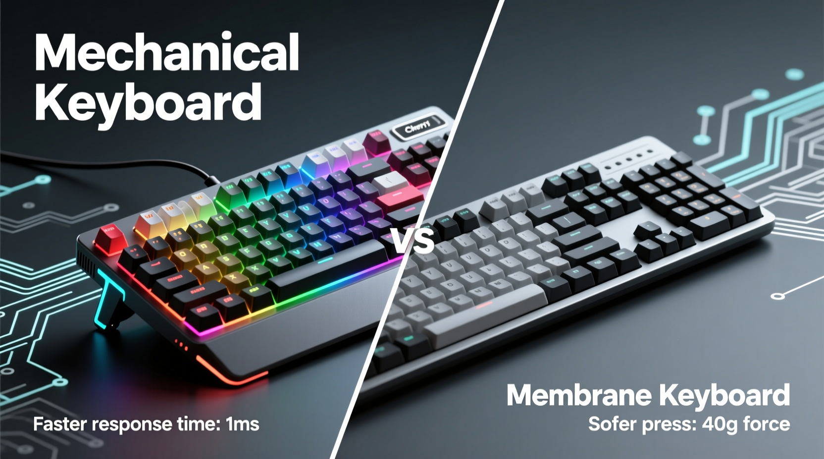 mechanical keyboard vs membrane keyboard for gaming speed and comfort