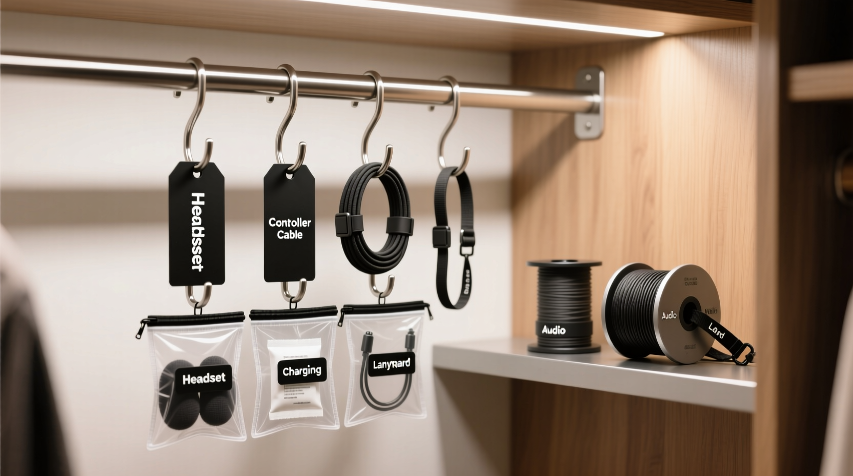 vr strap storage tangle free closet corner solutions