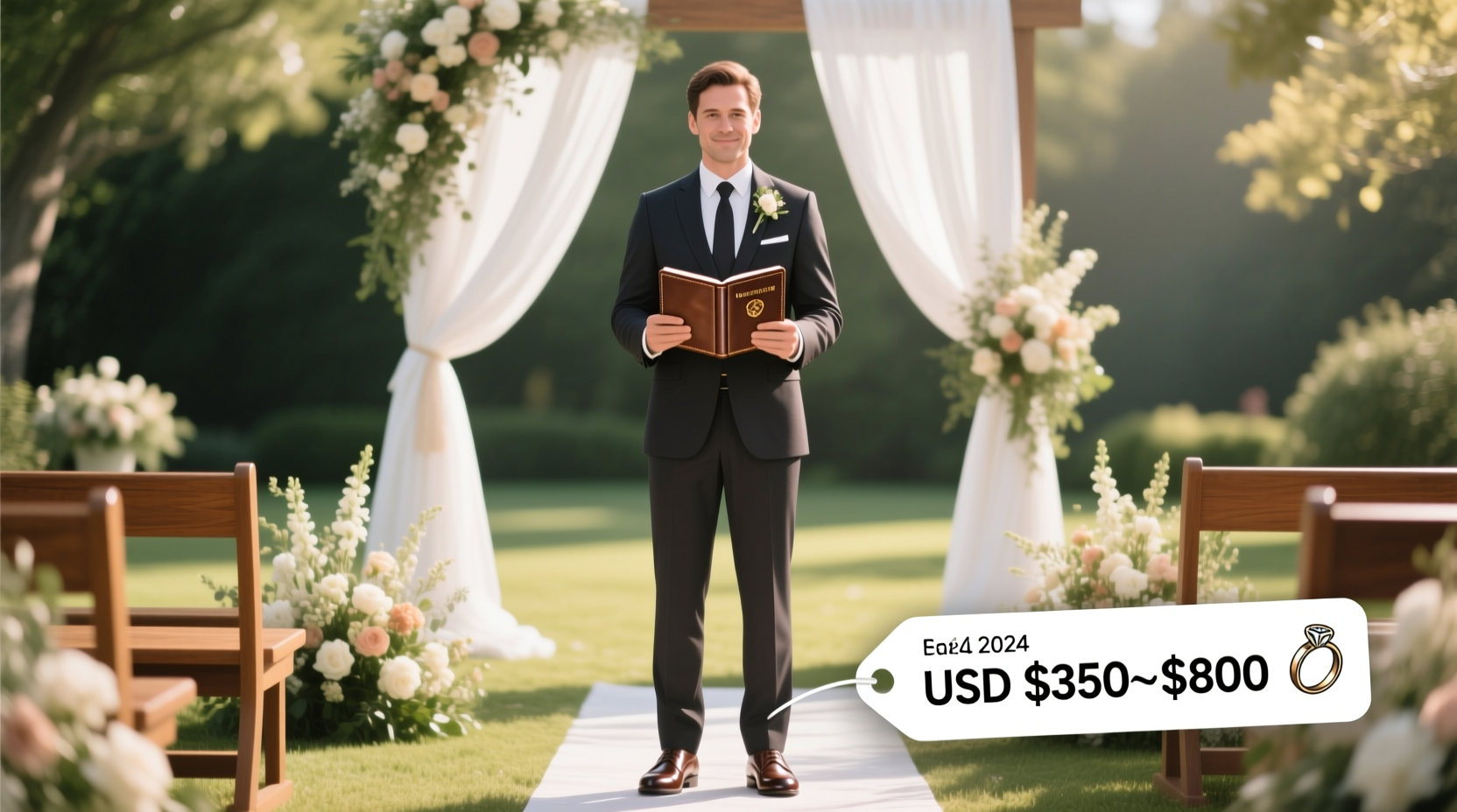 how much to pay officiant at wedding