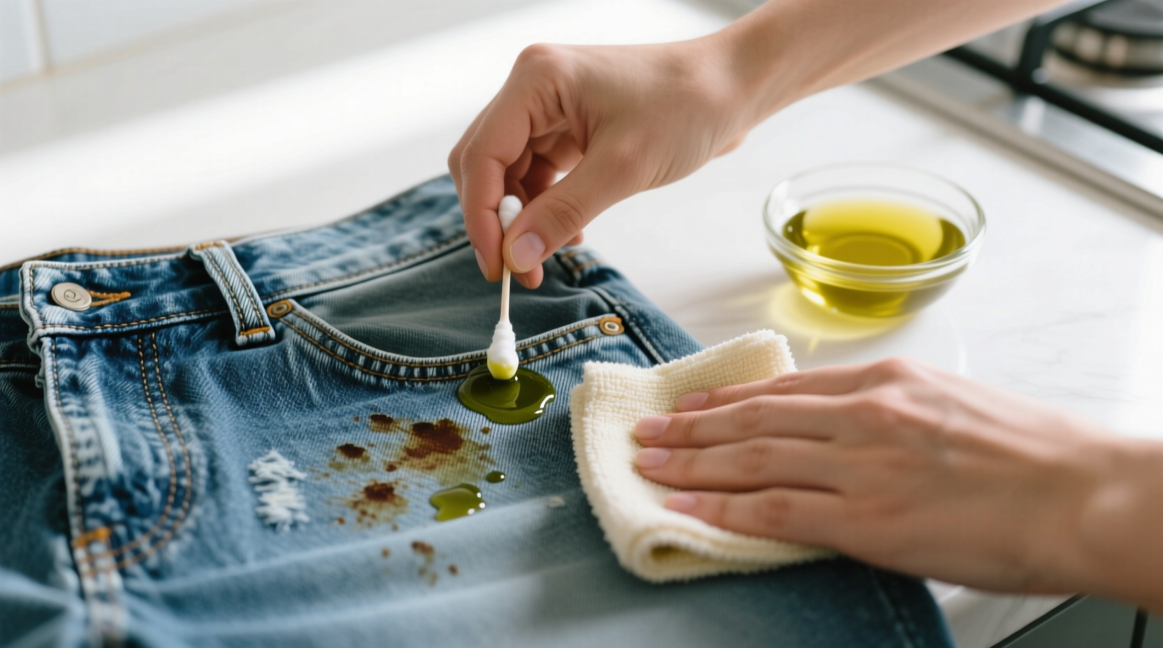 how to remove nail polish from denim pockets