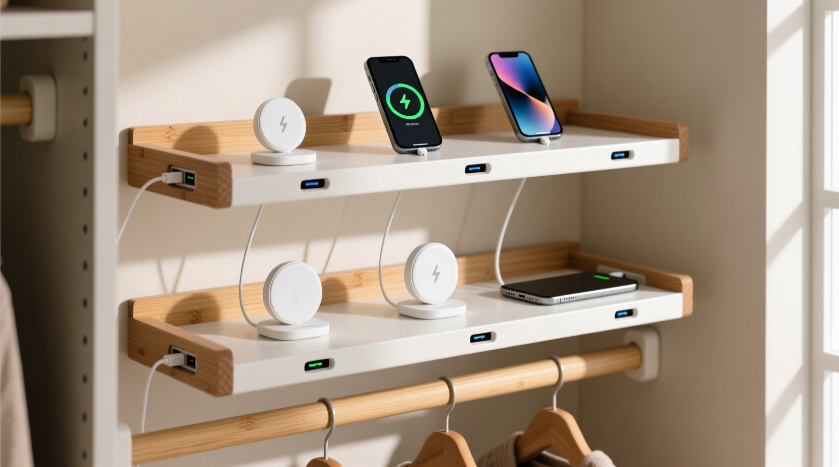 closet organization tips shelf risers vs charging stations