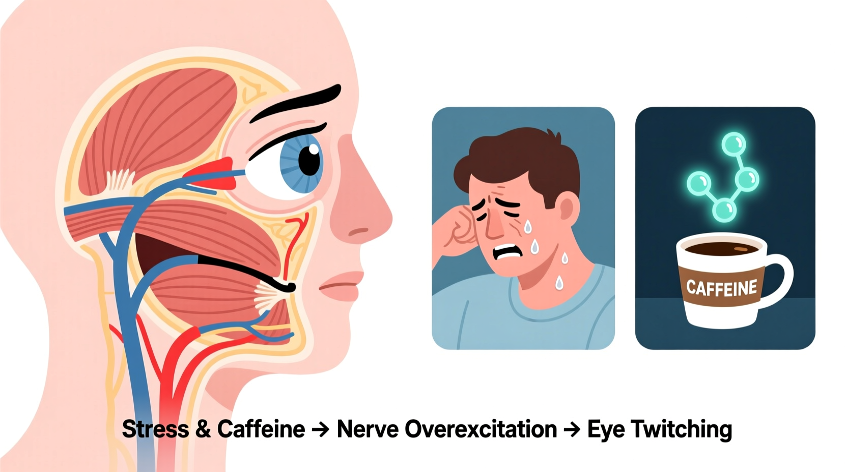 why does my eye twitch causes from stress to caffeine intake