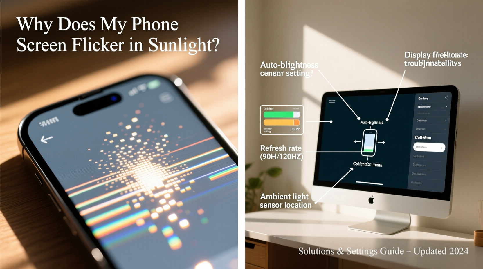 why does my phone screen flicker in sunlight fixes and settings