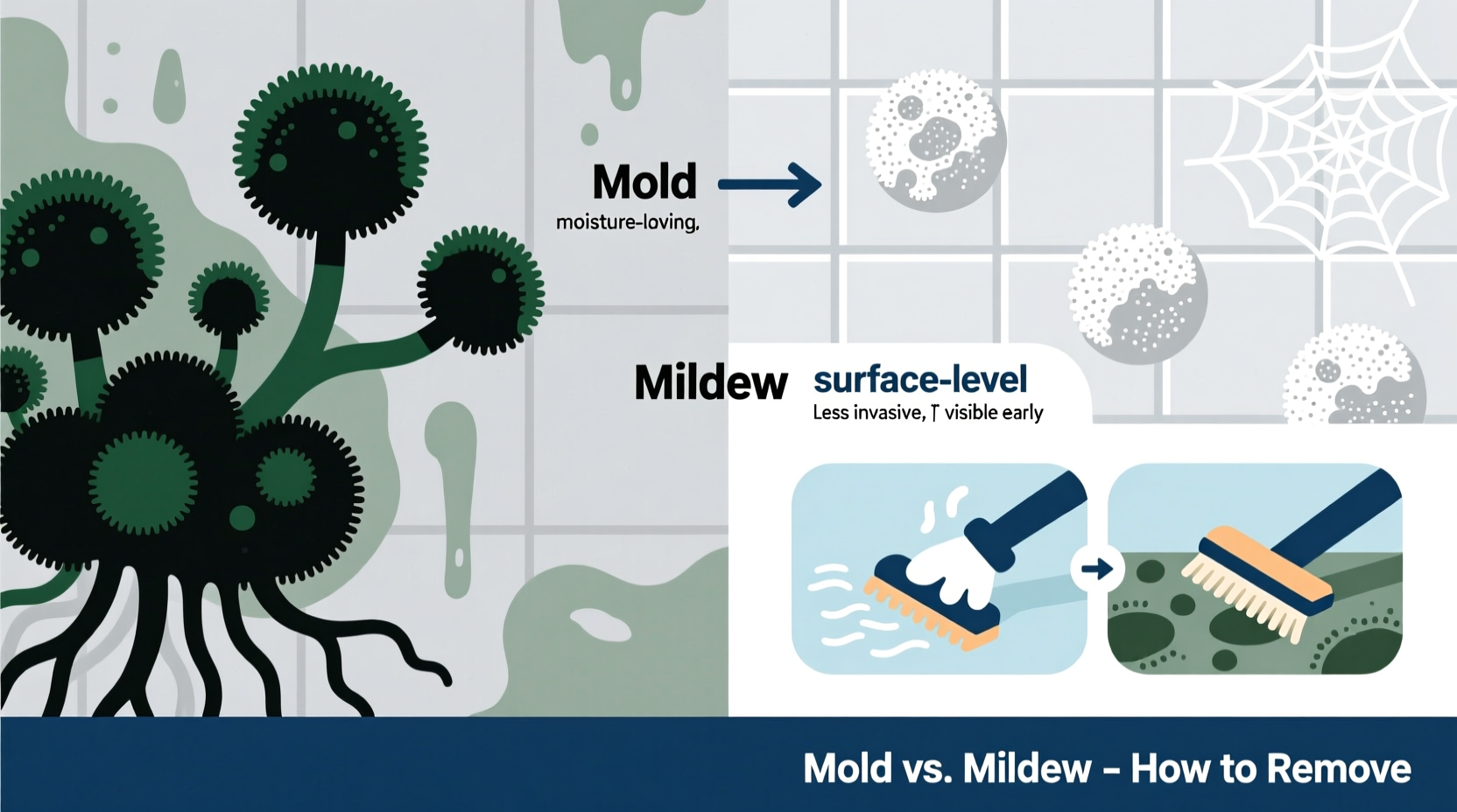 the difference between mold and mildew and how to get
