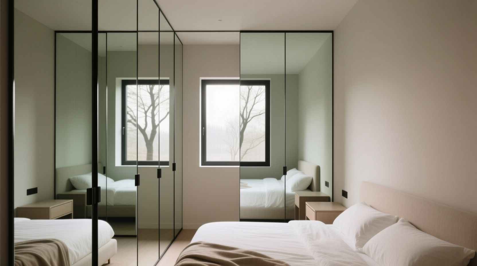 mirrored closet doors for small bedrooms