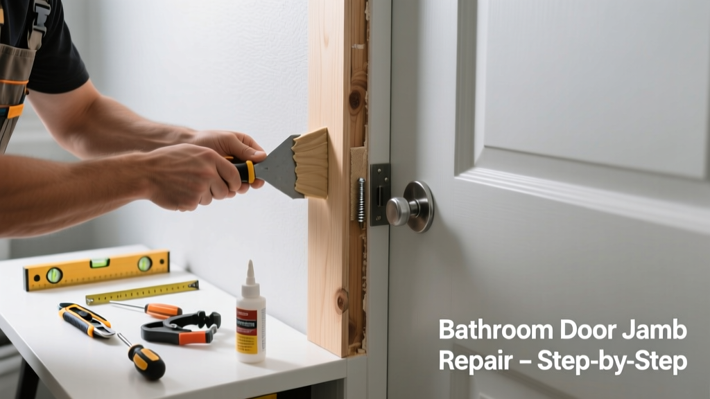 Fixing a Split Door Jamb in the Bathroom