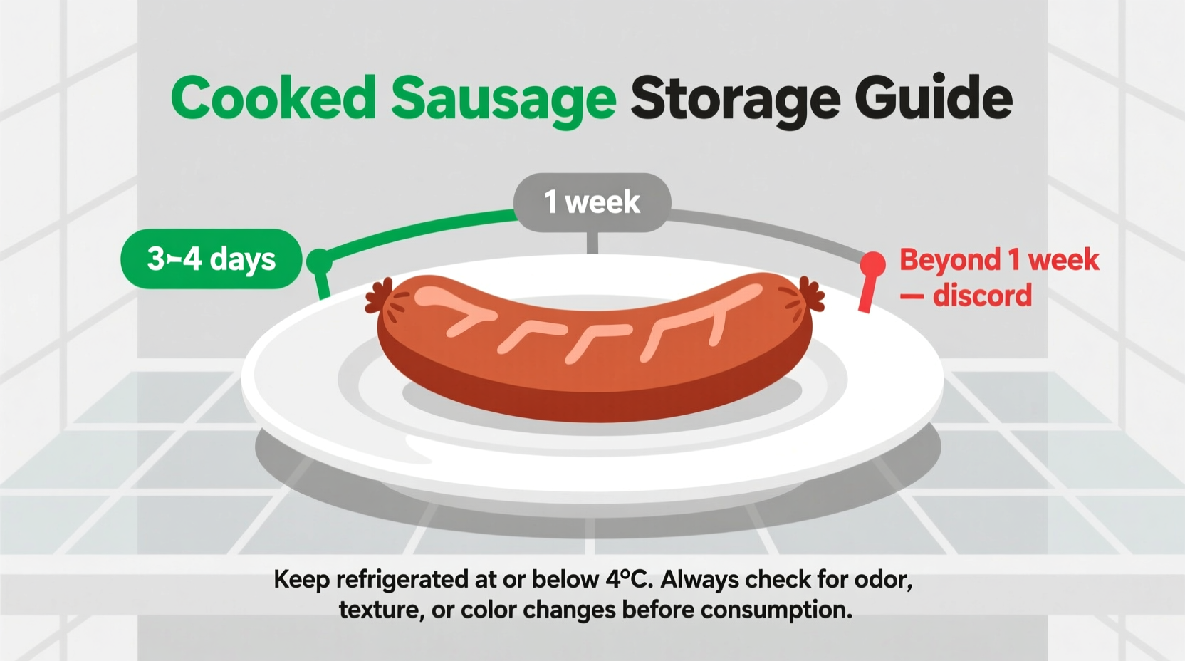 how long is cooked sausage good in fridge