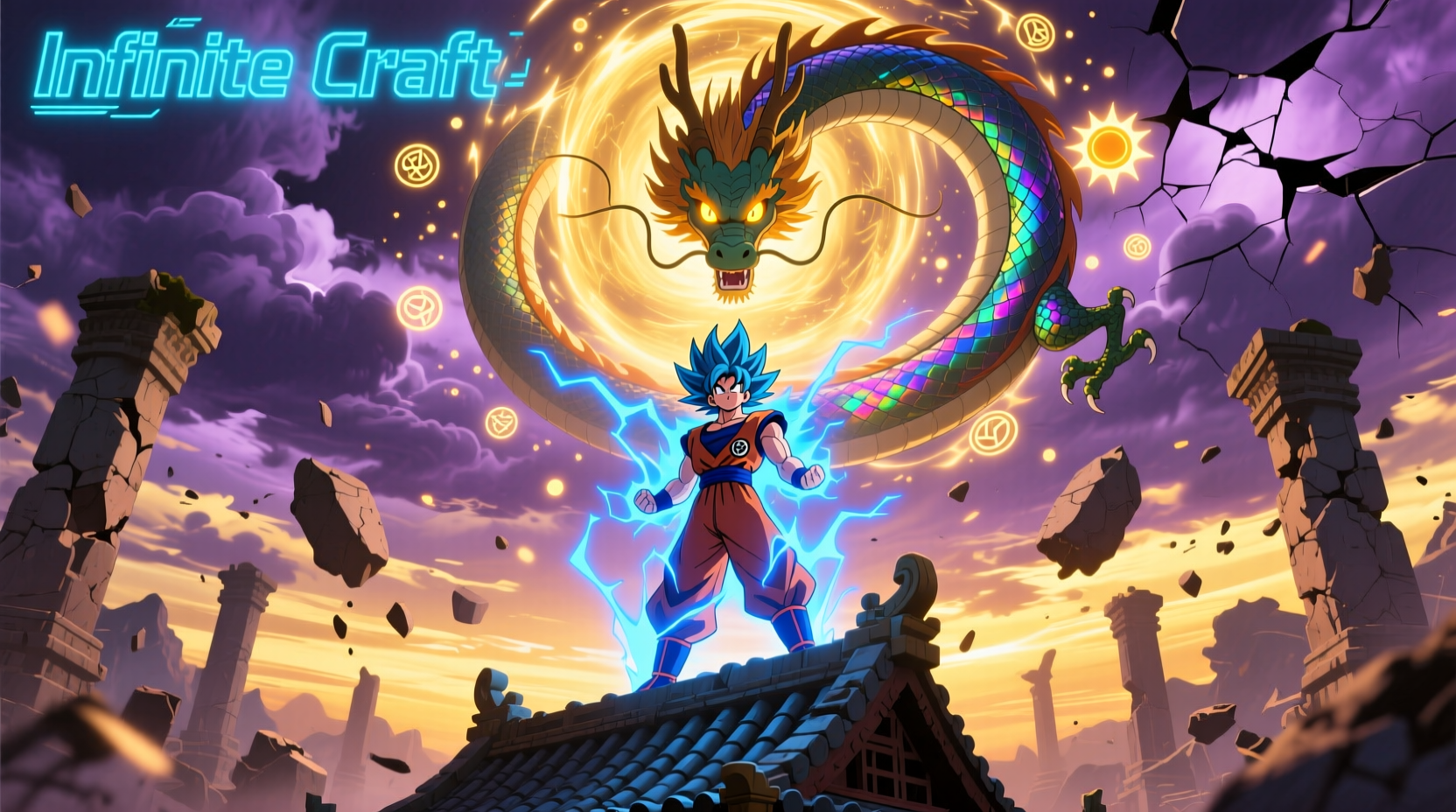 Dragon Ball Z element with Goku and Shenron in Infinite Craft