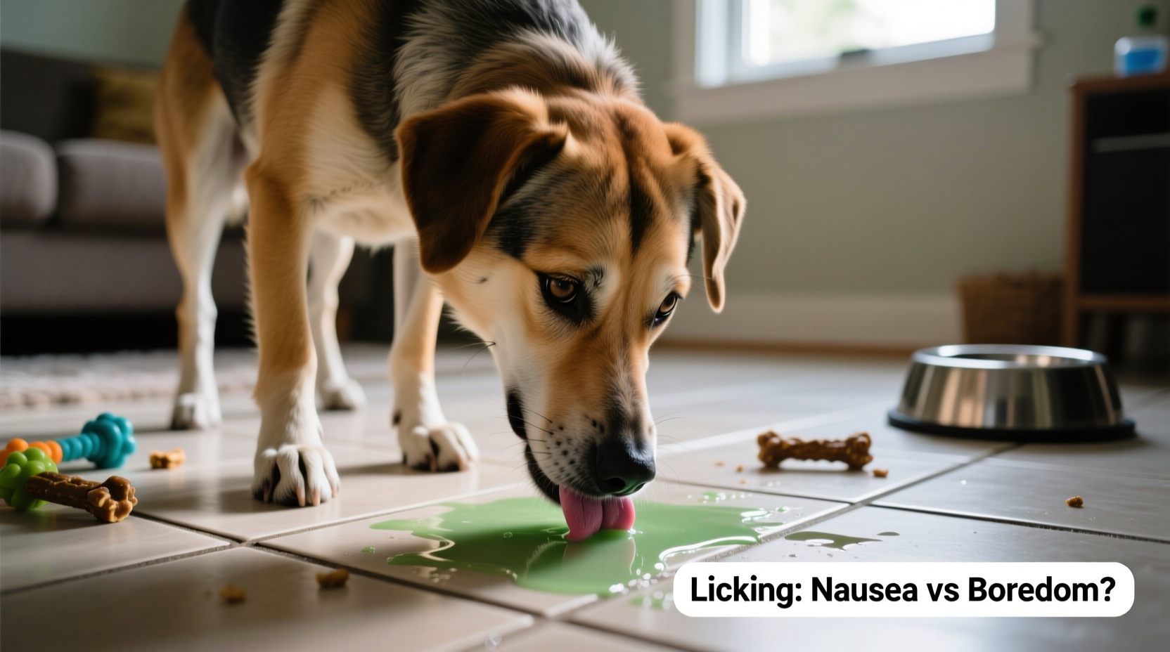 why does my dog lick the floor constantly nausea vs boredom