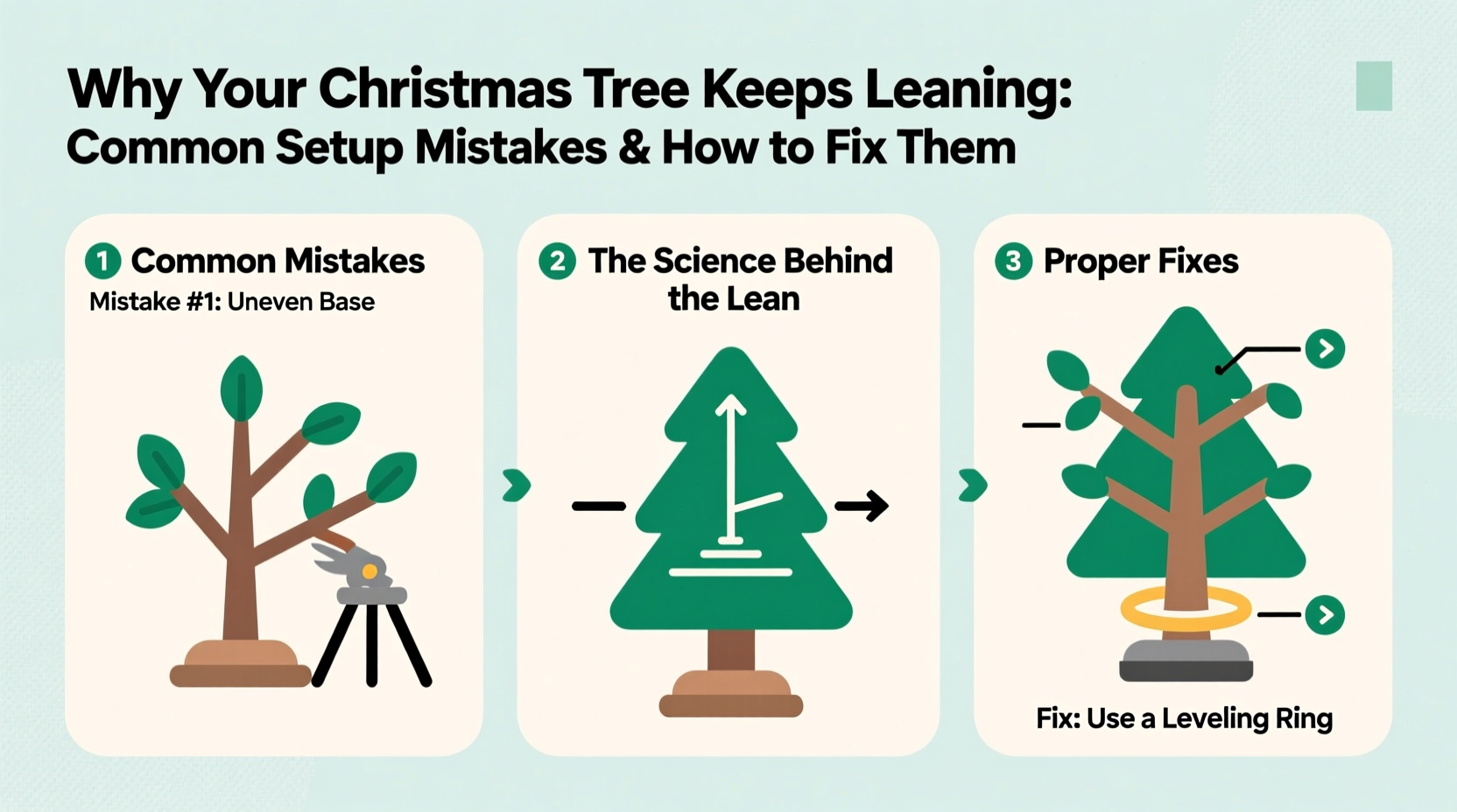 why does my christmas tree keep leaning common setup mistakes and how to fix them