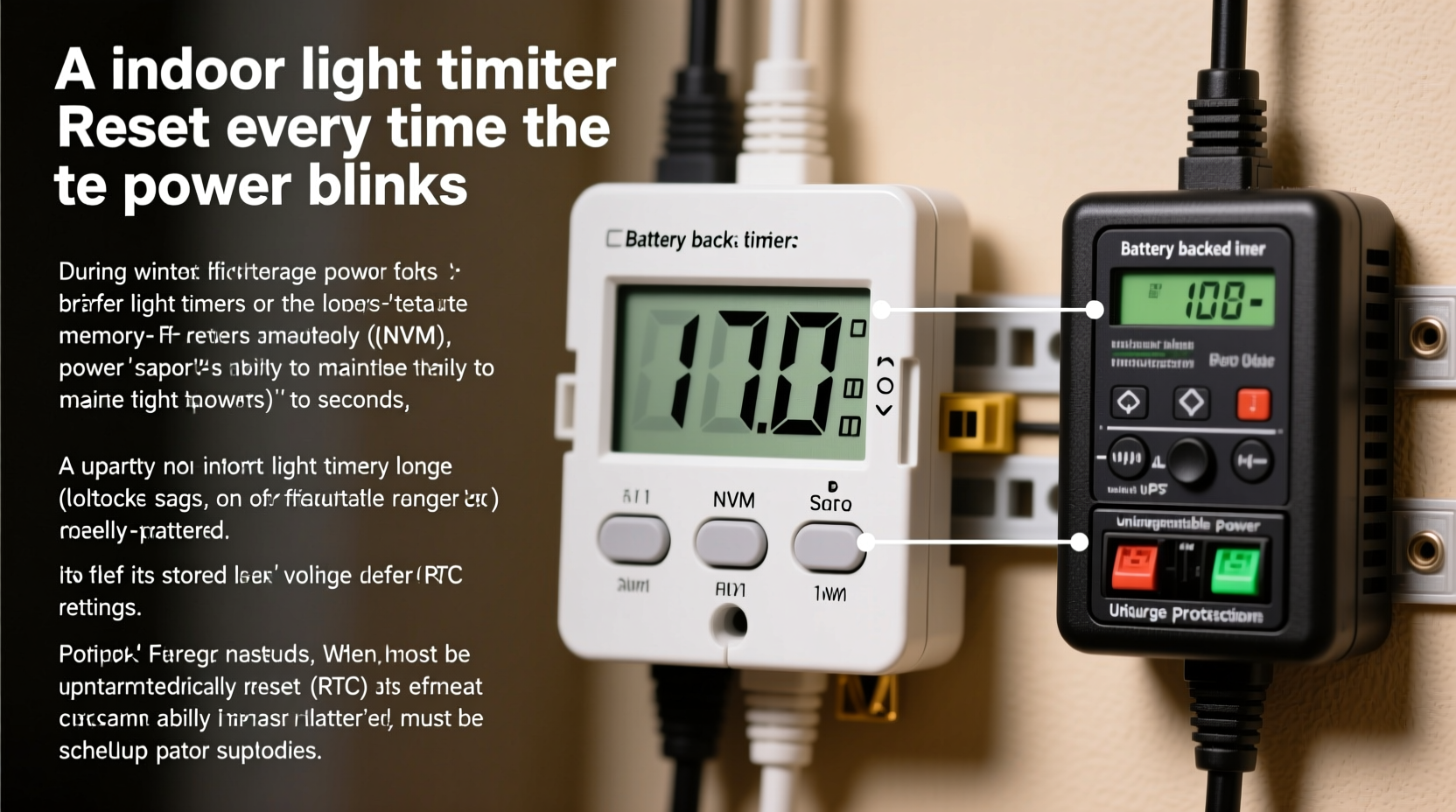 why does my indoor light timer reset every time the power blinks during winter storms