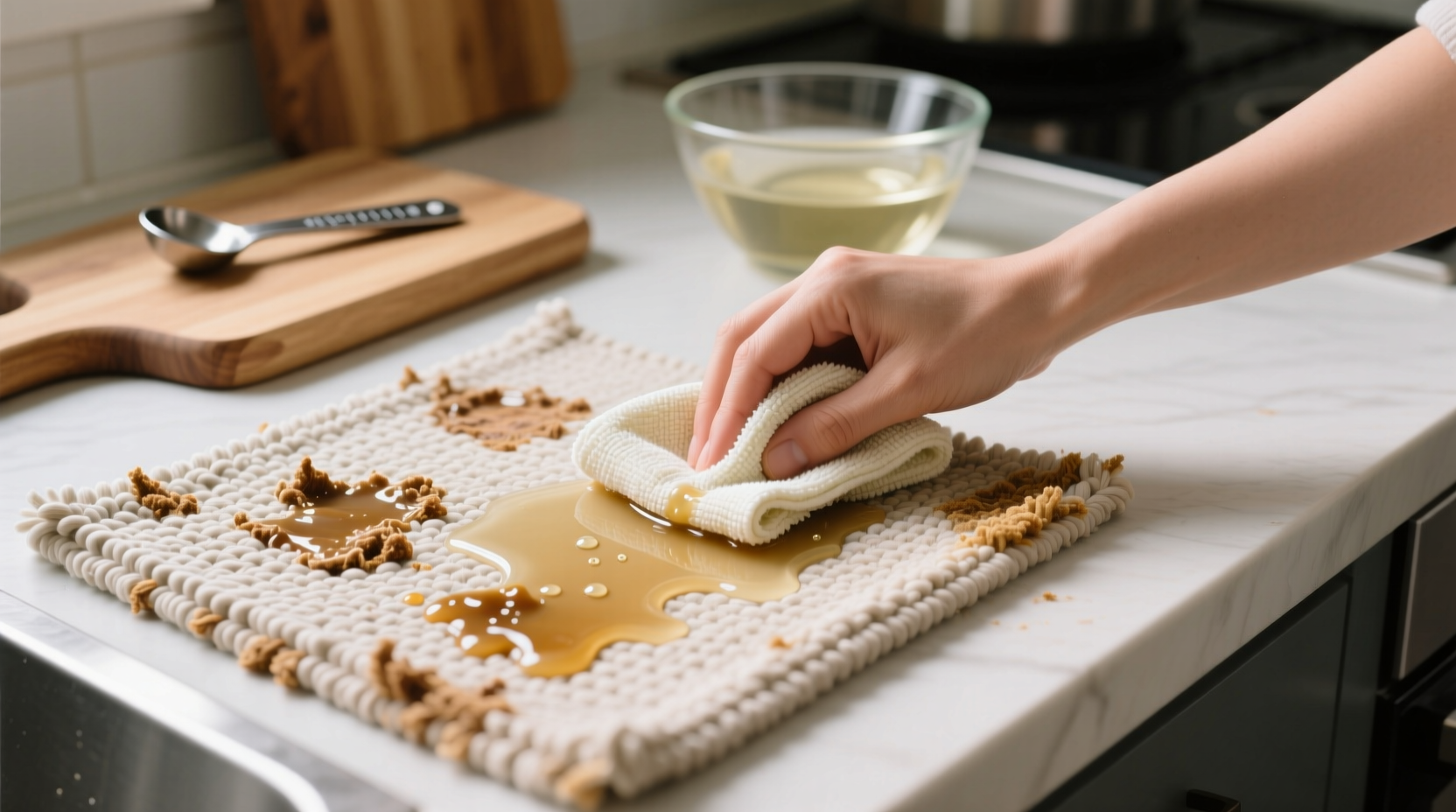 how to remove dried glue from craft rugs safely
