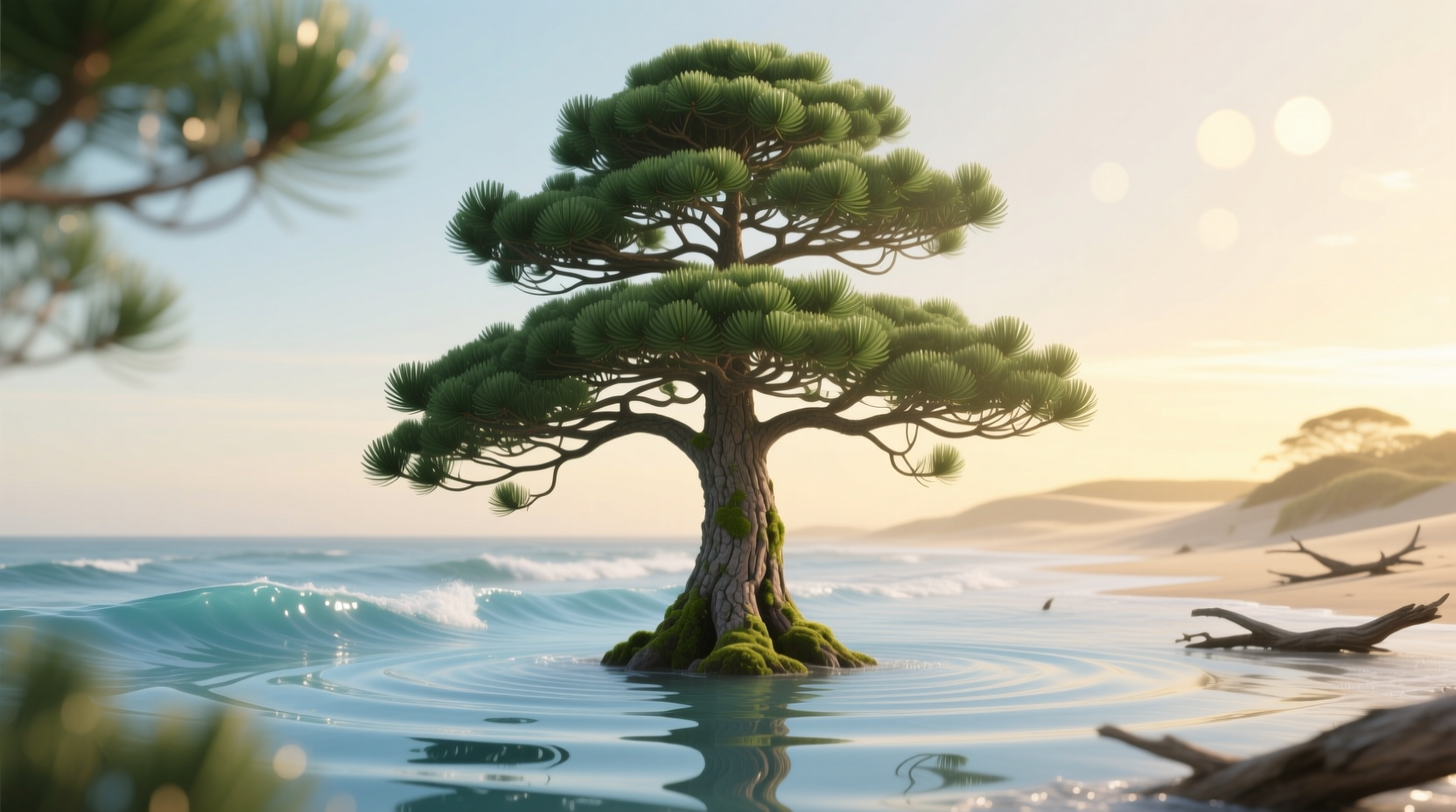 water norfolk island pine tree