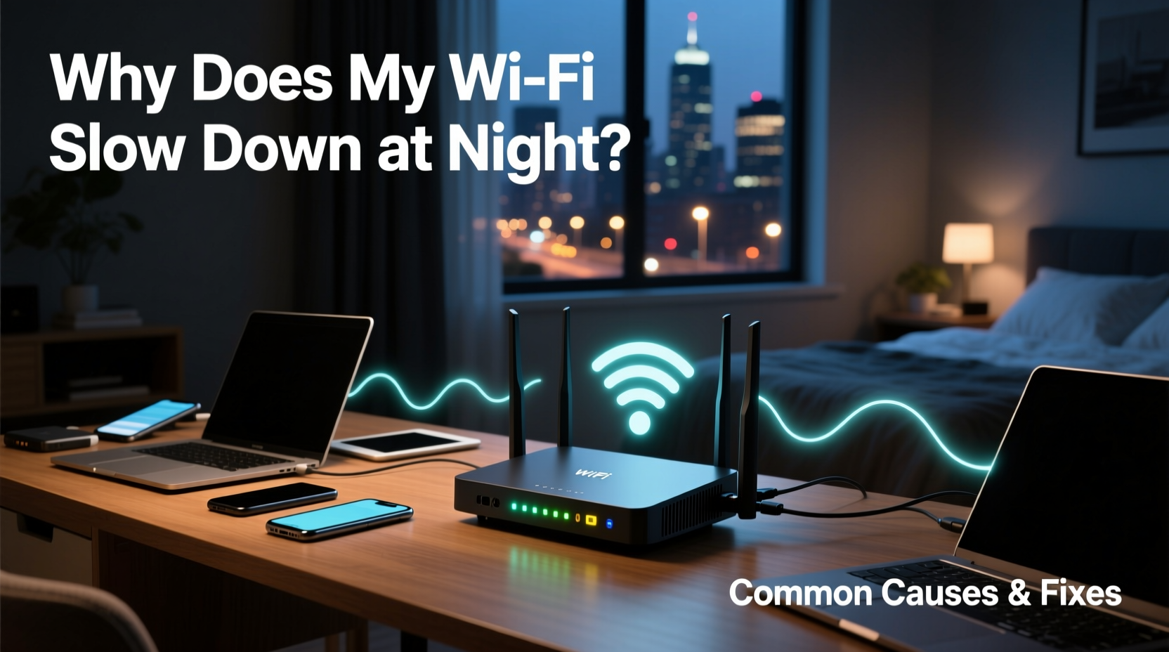 why does my wifi slow down at night common causes and fixes