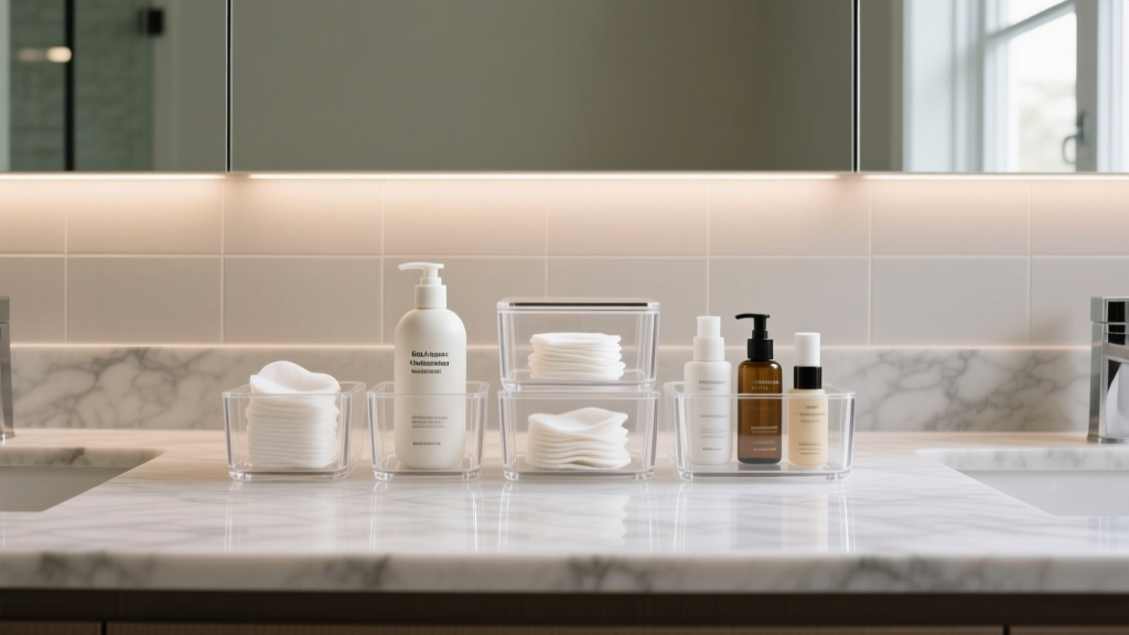 Acrylic Storage Containers for Bathroom Organization