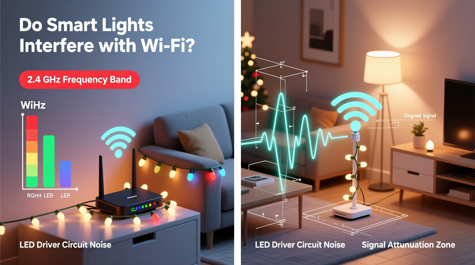 do programmable christmas lights interfere with wifi signals