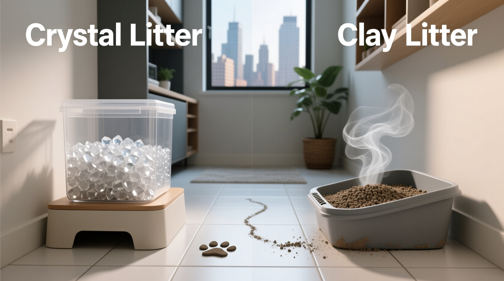 crystal vs clay cat litter which one controls odor better in small apartments