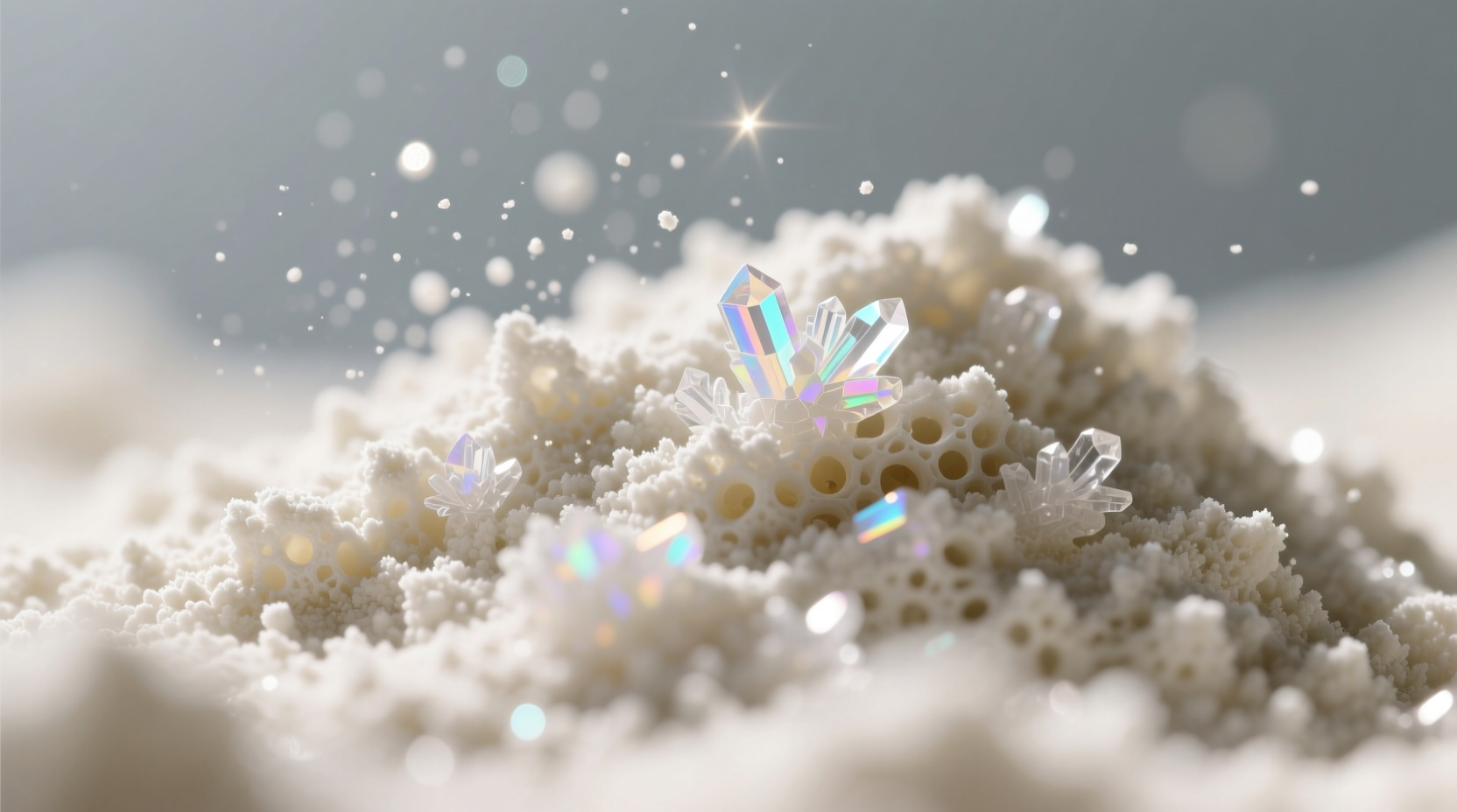 Close-up of modified food starch powder texture