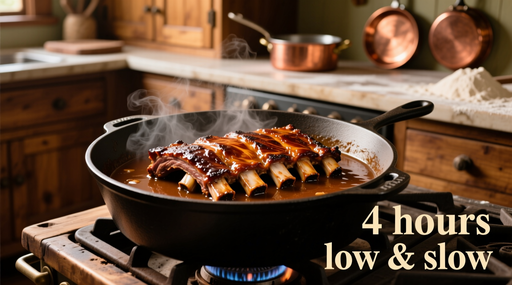 Short ribs de bœuf en cours de repos