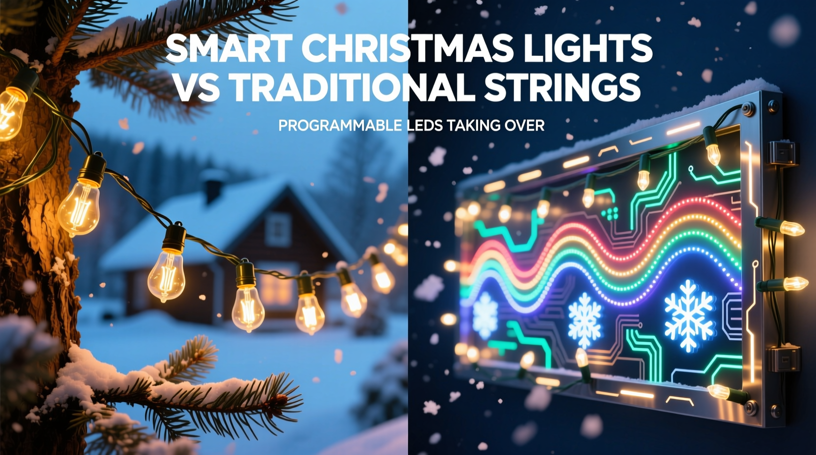 smart christmas lights vs traditional strings are programmable leds taking over