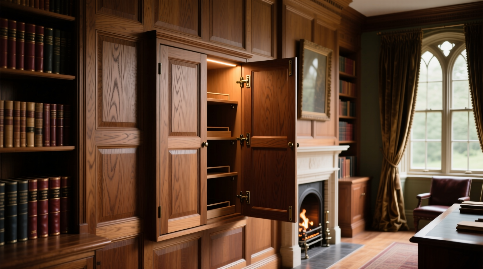 you can build a hidden cupboard into a wall