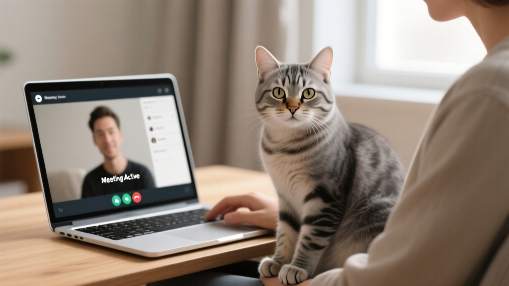 Why Cats Sit on Your Lap During Video Calls