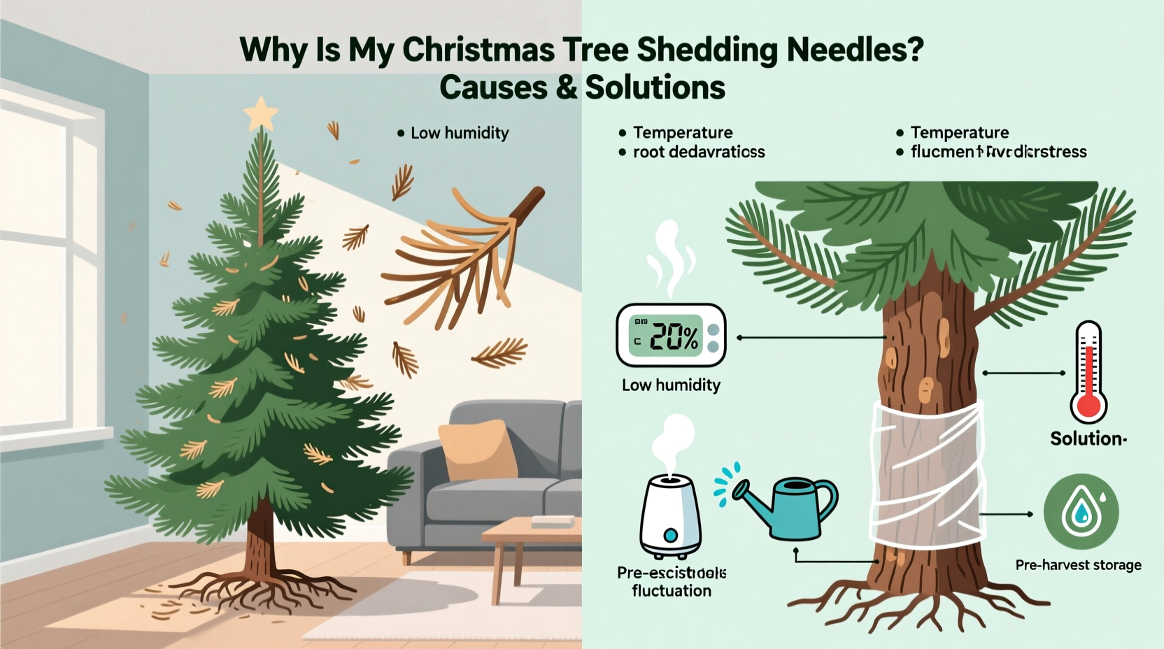 why is my christmas tree shedding needles within days causes and solutions