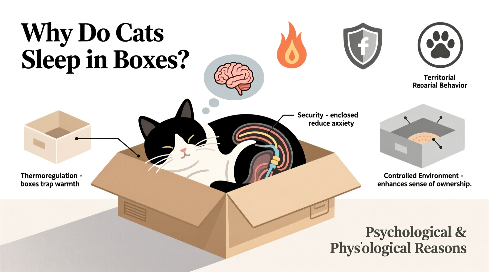why do cats sleep in boxes and is there a psychological reason