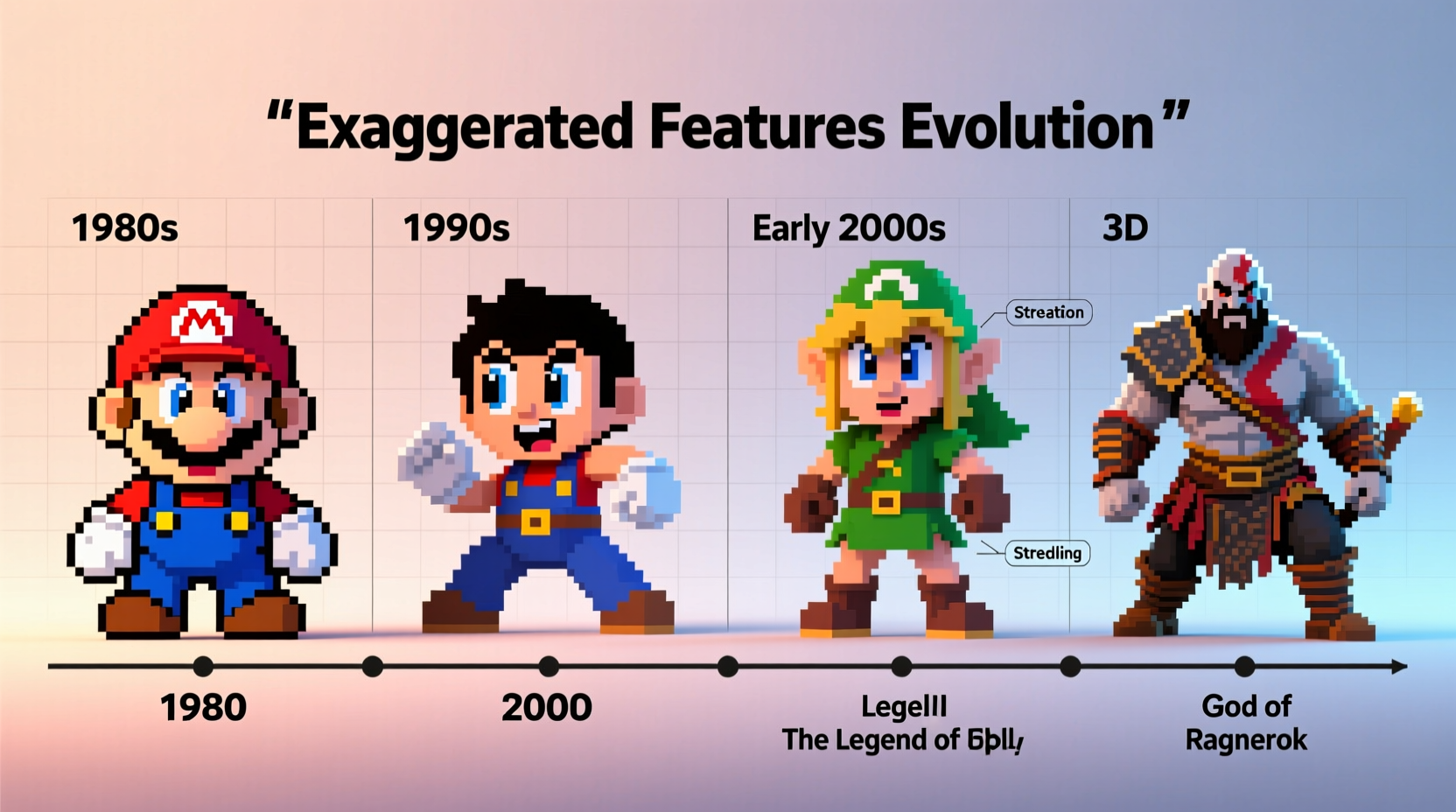 why do video game characters have exaggerated features art style evolution