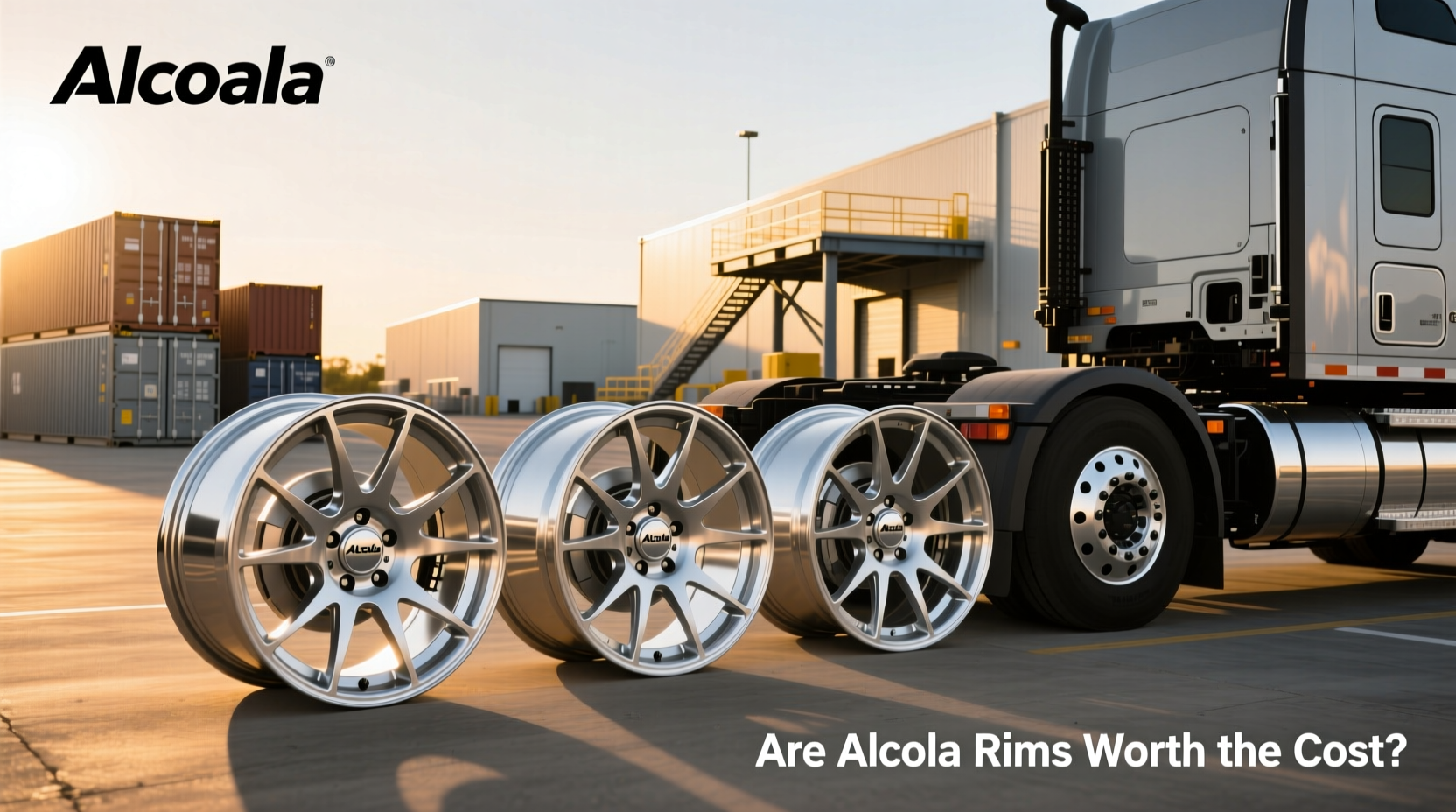 Alcoa aluminum truck wheels mounted on a heavy-duty pickup