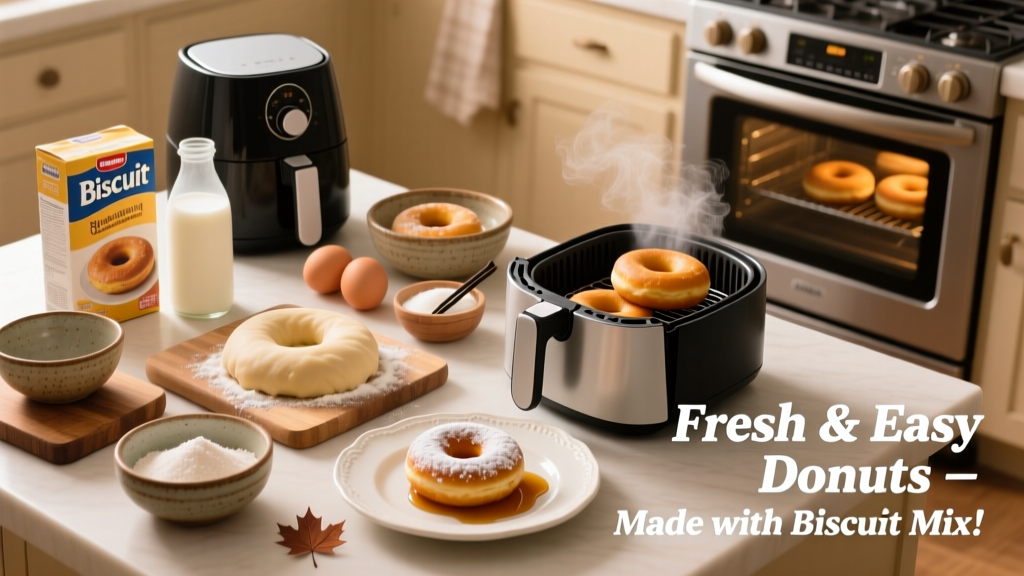 How to Make Donuts from Biscuit Mix (Air Fryer & Oven)