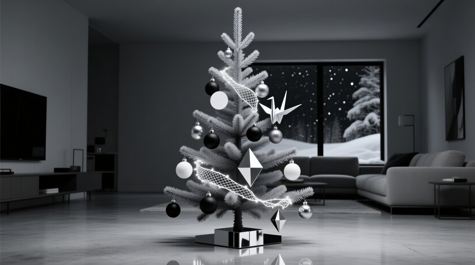 how to style a monochrome christmas tree without making it look boring