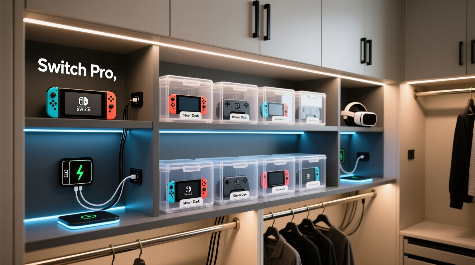 closet organization tips for gaming devices
