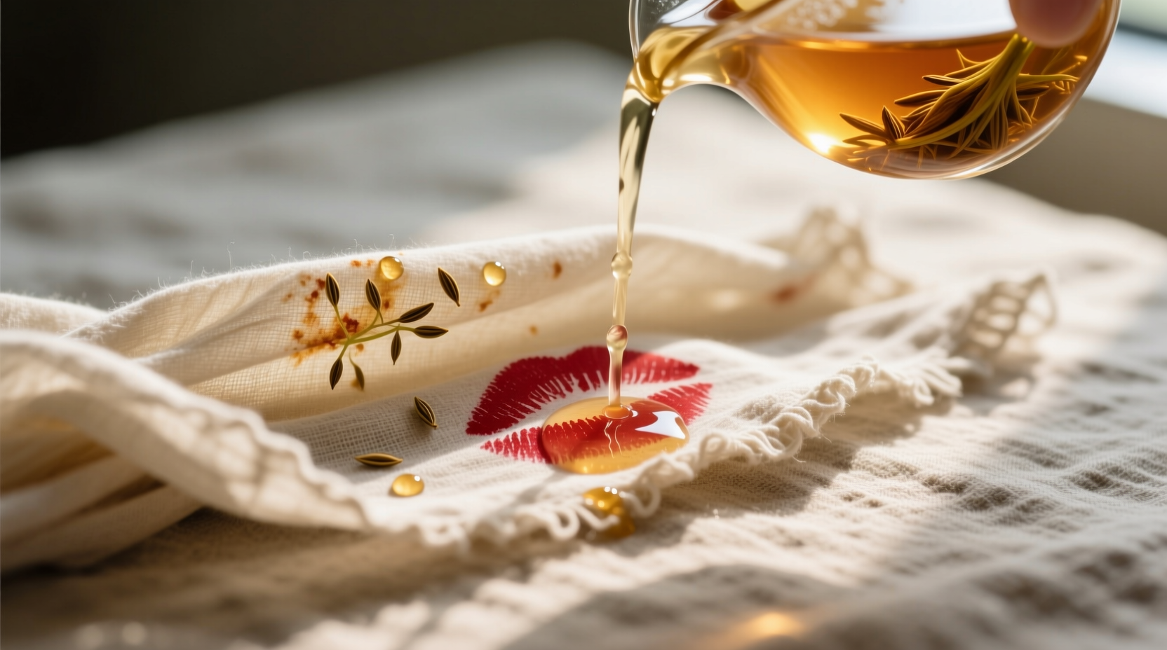 eco friendly cleaning lipstick stains on organic cotton