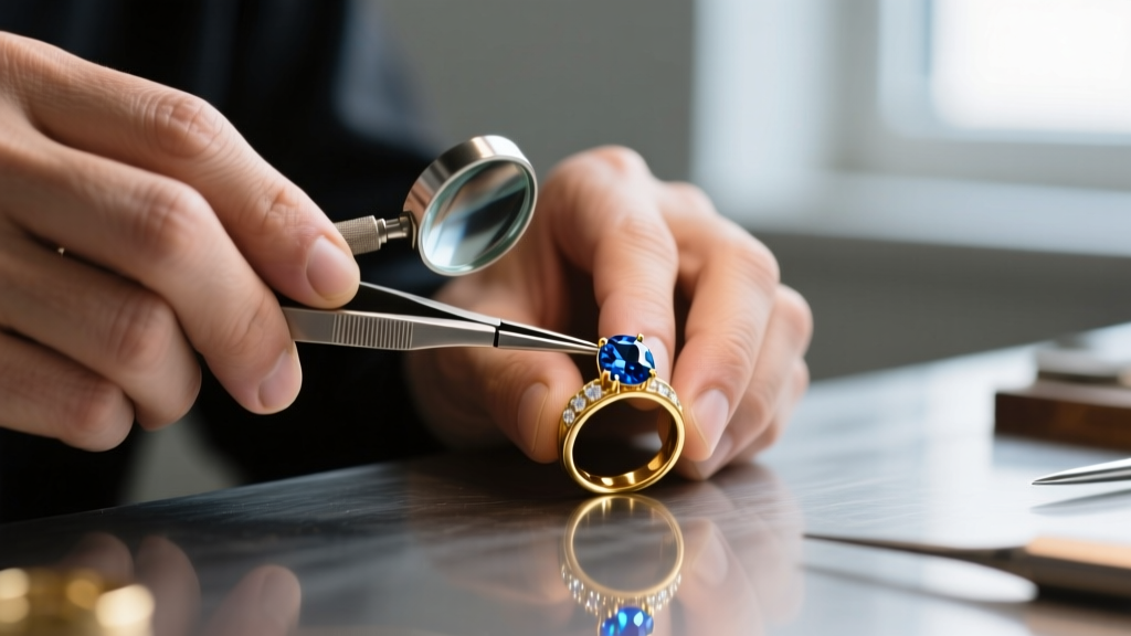 Extreme close-up of a jeweler